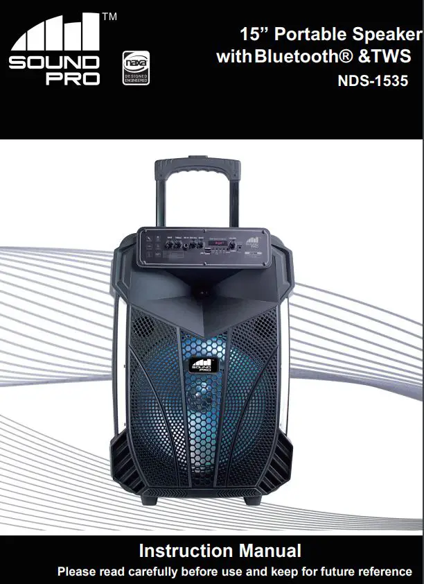 naxa DS-1535 15-Inch Portable Speaker with Bluetooth and TWS Instruction Manual