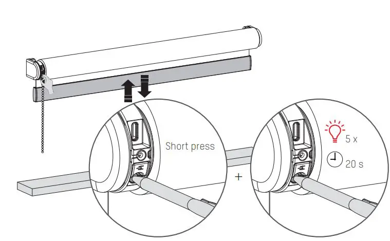 Coulisse CMD-03 Tubular Motor Roller Blind Installation Guide - Reset the blind