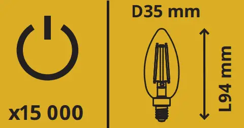 IKEA LED2116C2 LUNNOM LED Bulb E12 210 lm Dimmable - ICON3