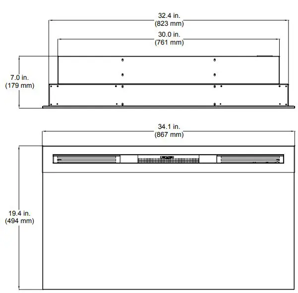 Dimplex BLF3451-AU Prism Eelctric Fire 34 Inch Wall Mounted Owner's Manual - Figure 1