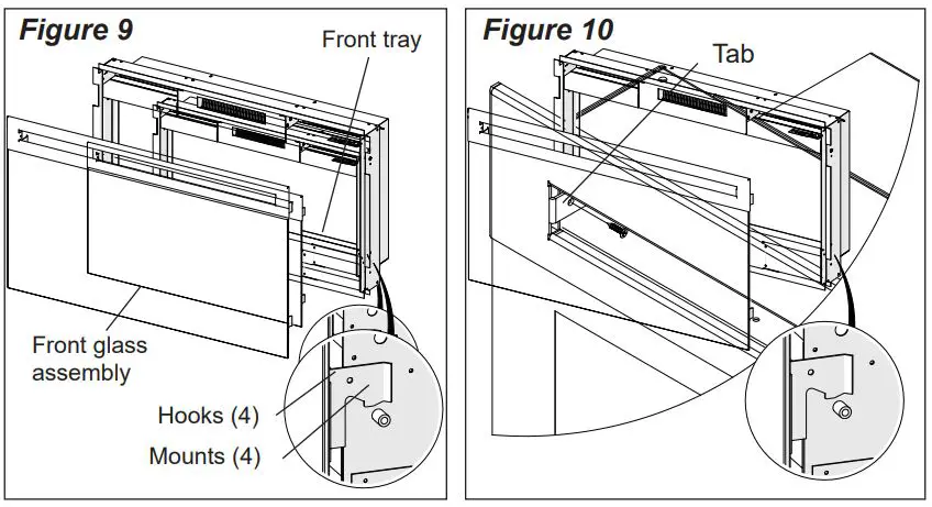 Dimplex BLF3451-AU Prism Eelctric Fire 34 Inch Wall Mounted Owner's Manual - Figure 9,10