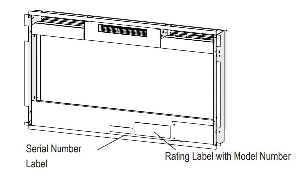Dimplex BLF3451-AU Prism Eelctric Fire 34 Inch Wall Mounted Owner's Manual - Serial Number Label