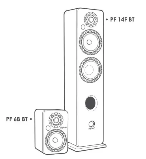 elipson PF 14F BT Prestige Facet Powered Bluetooth Speaker - Powered
