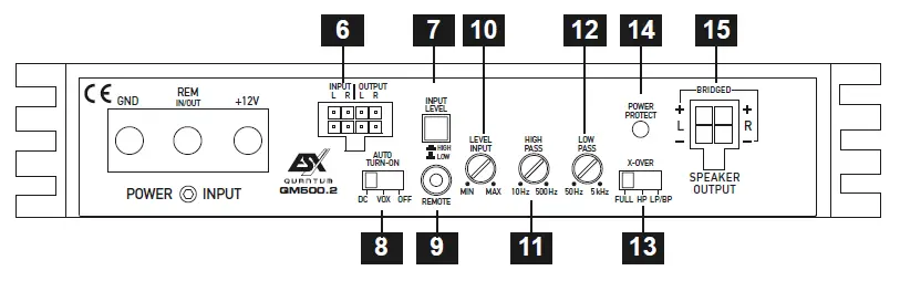 ESX QM500.2 Class D 2-Channel Amplifier fig 6