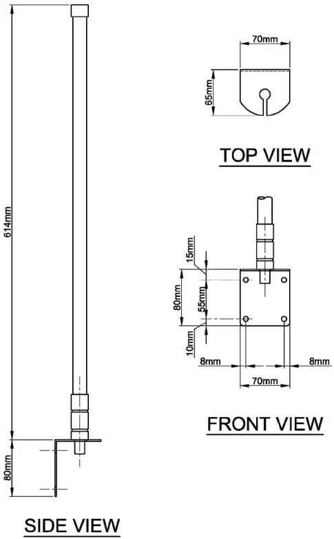 proxicast ANT 127 002 4G LTE Fiberglass Antenna - Mechanical