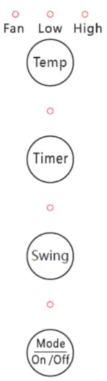 anko ABH100 Bladeless Ceramic Fan Heater Control Panel