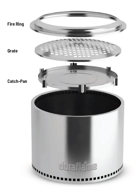 duraflame DUFL19HD 19 Inch Stainless Steel Low Smoke Fire Pit FIG 1