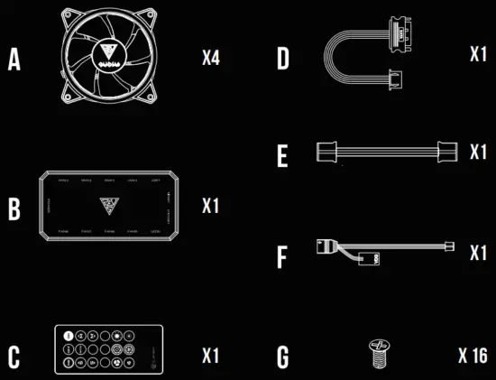 GAMDIAS Aeolus M2 1204R Case and Radiator Fan - FIG 12