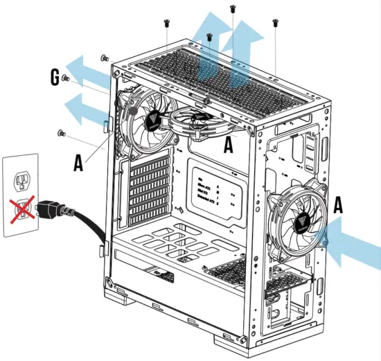 GAMDIAS Aeolus M2 1204R Case and Radiator Fan - FIG 2