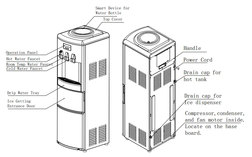 merax-Multifunctional 27-Ib-Freestanding-Ice-Maker-Top-Load-Water-Dispenser-1