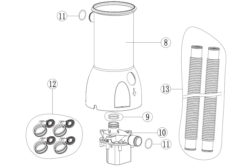 Gre Cartridge Filter with Aqualoon 2drawing