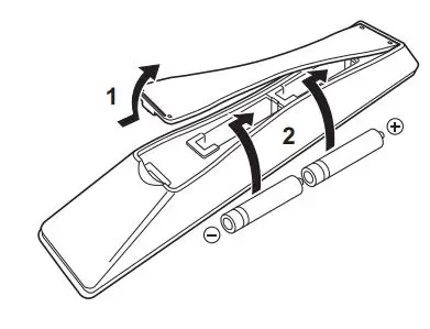 YAMAHA Integrated Amplifier Owner’s Manual - Insert two batteries