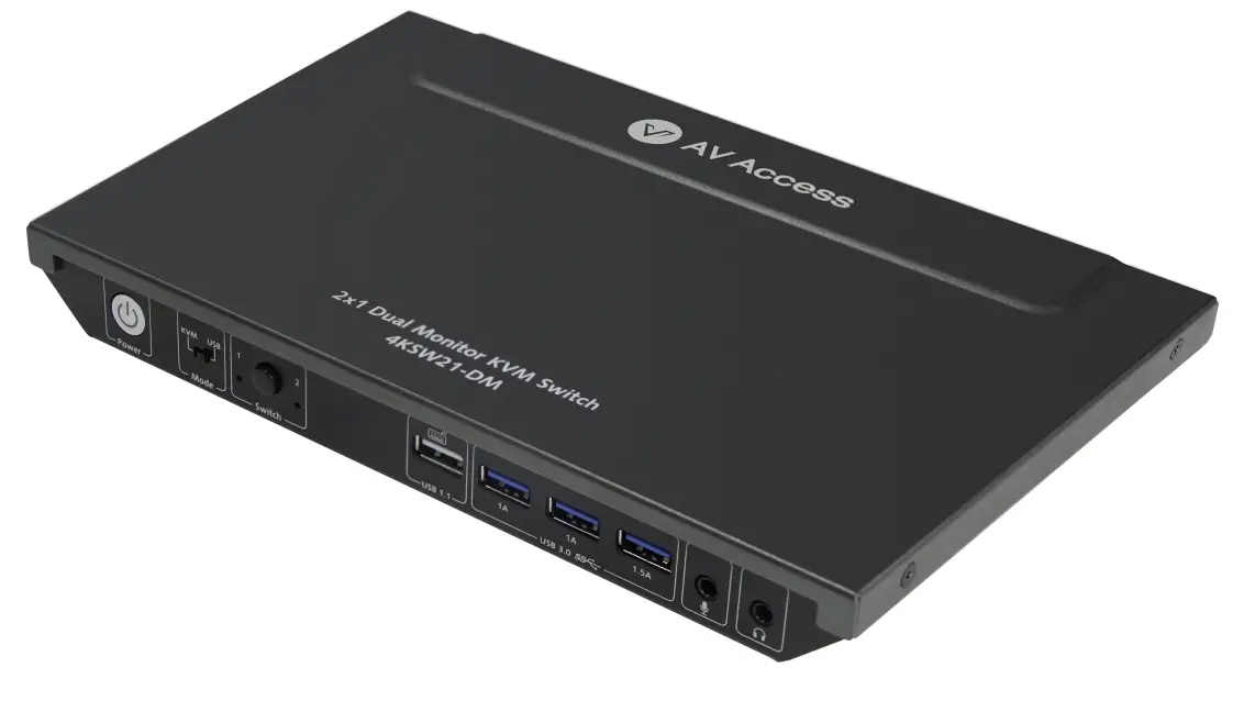 AV Access 4KSW21 DM 2 x 1 Dual-Monitor KVM Switcher