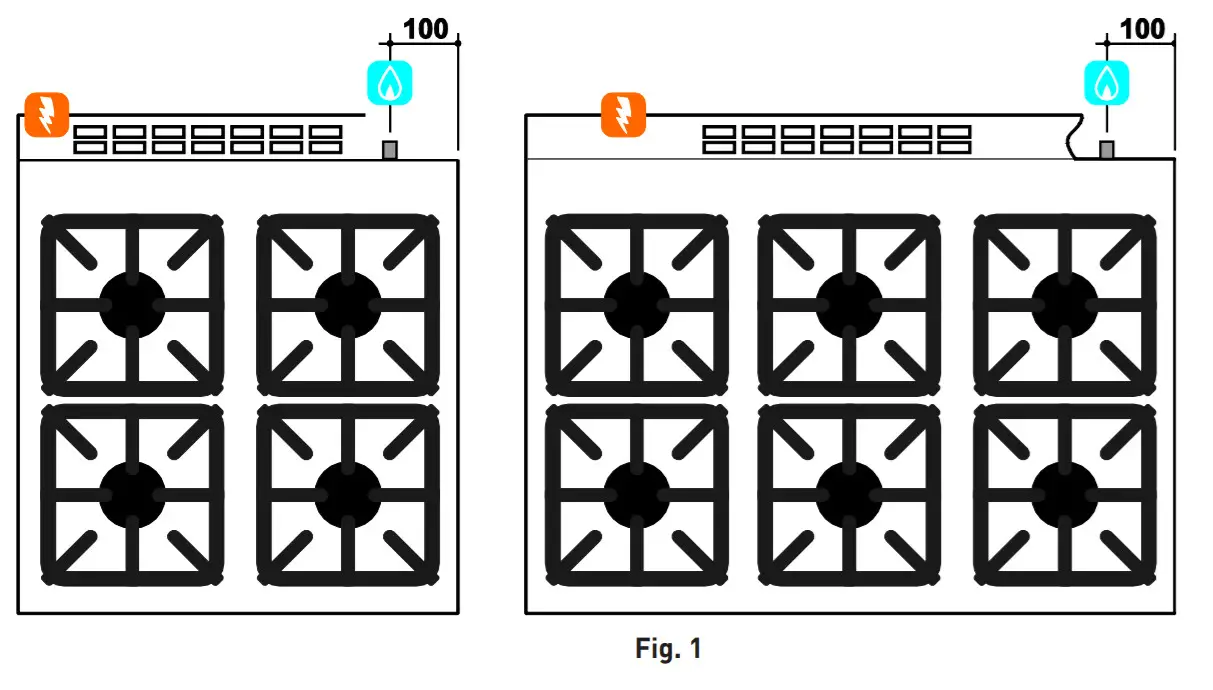 HENDI Gas Cooker Kitchen - DANE TECHNICZNE I RYSUNKI2