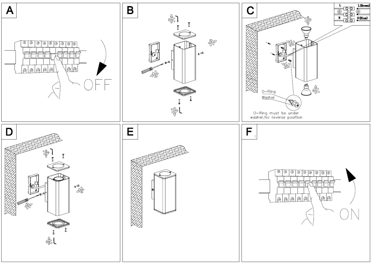 Lucci decor 231342 Brix Square Up and Down Wall Bracket - fig