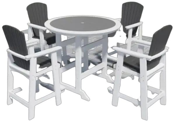 HOMEDEPOT HD-RBT-WH5 5-Piece HDPE Round Outdoor Dining Bar Set