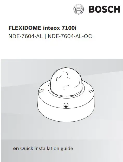BOSCH NDE-7604-AL IP Camera Installation Guide
