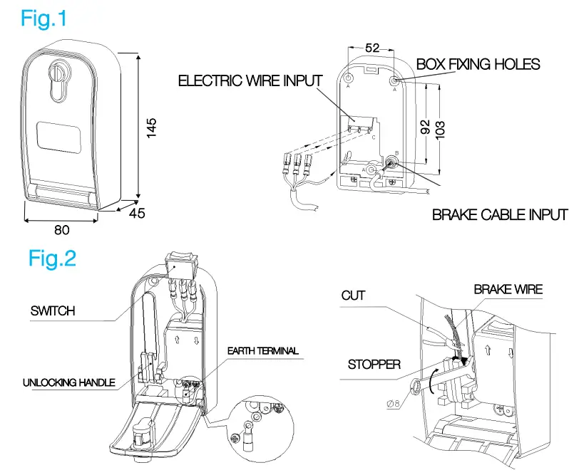 tecno switch Aluminium Key Selector with Push Button and Unlocking Handle fig 1