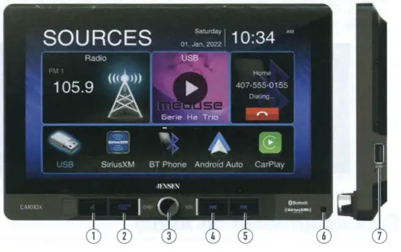 JENSEN CAR110X Multimedia Receiver with Android Auto and CarPlay - Figure 3