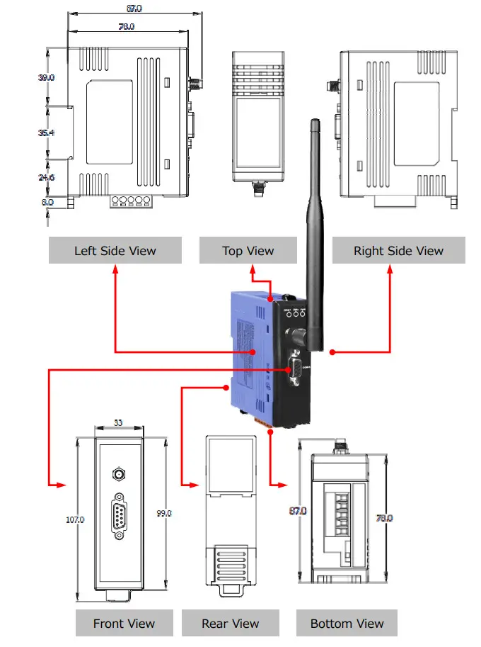 Logicbus ZT-25 Series ZigBee Wireless 8-ch Thermistor Input - Figure 3