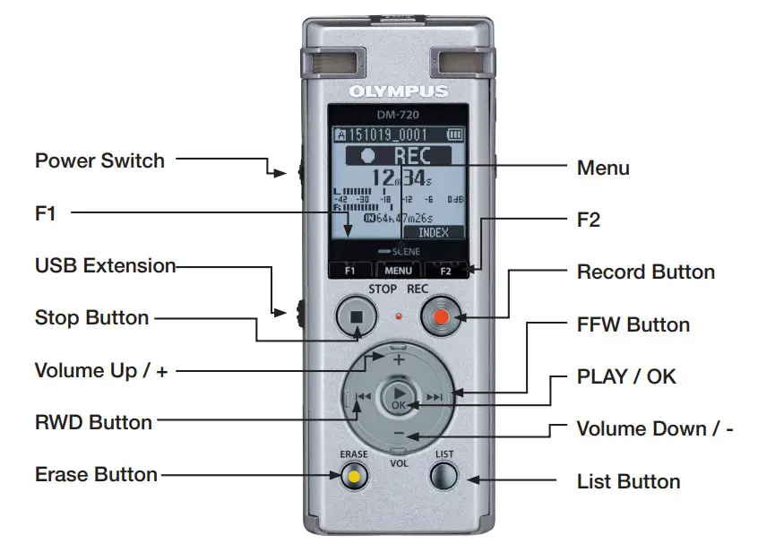 OLYMPUS DM-720 Digital Recorder-