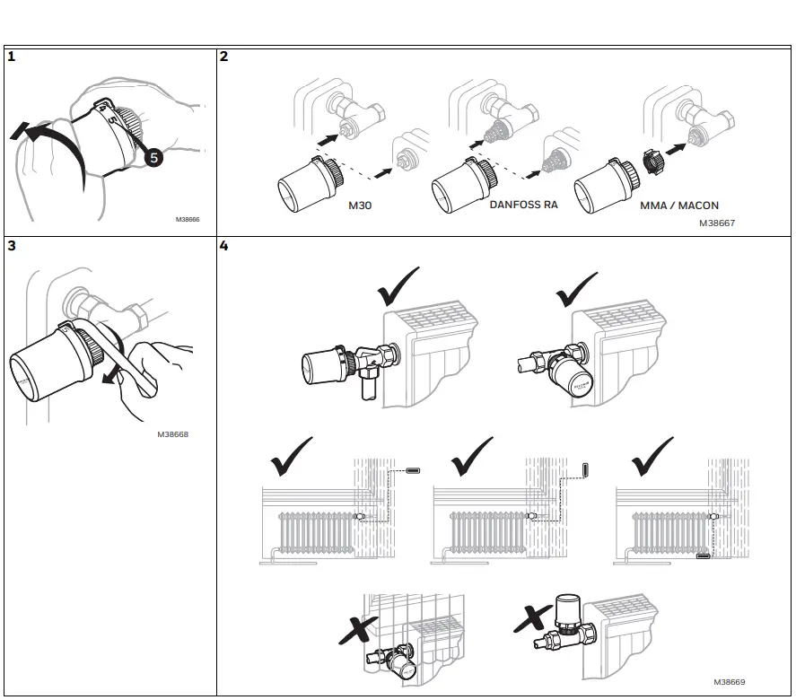 Honeywell T3019W0NA Thera-6 Thermostatic Radiator Valve-FIG4