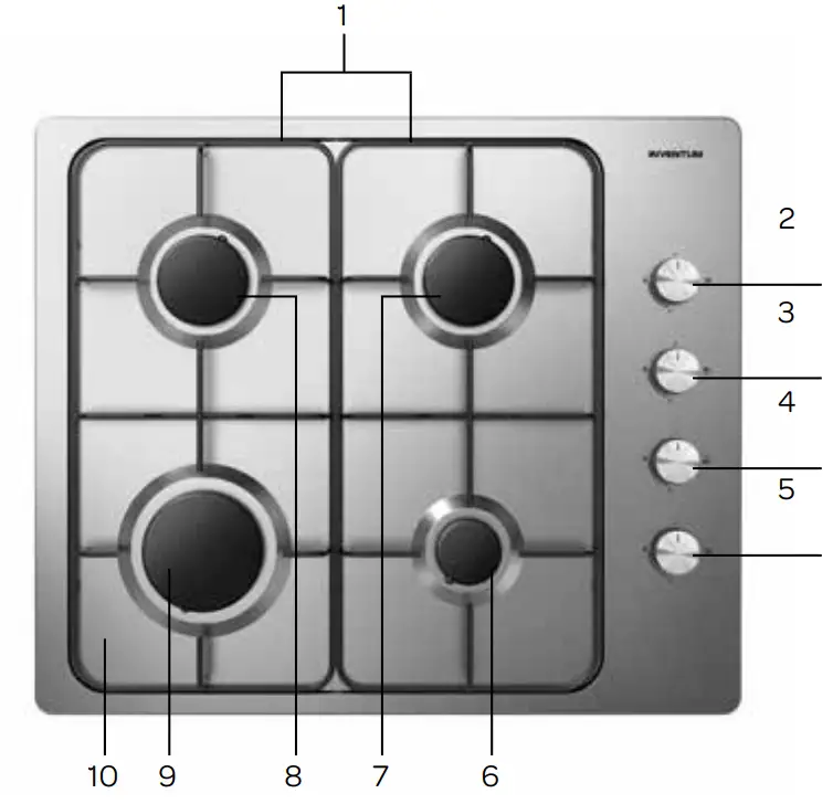 INVENTUM IKG6011RVS Gas Hob appliance description