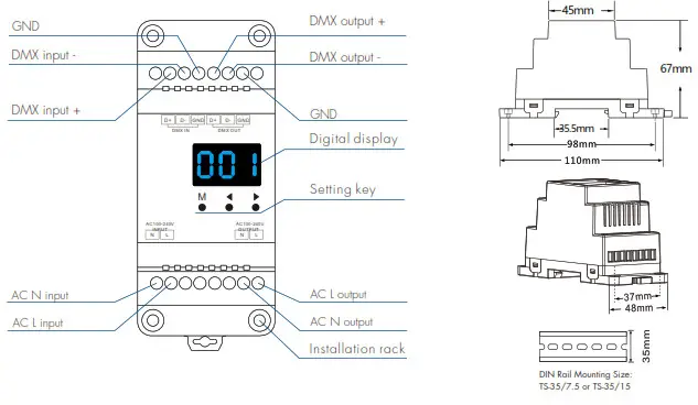 MOKUNGIT S1-D1 AC Triac DMX Dimmer - 8