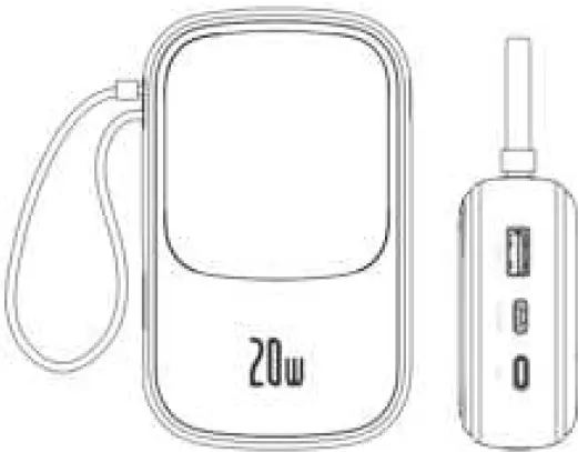 Baseus PPQD-H01 20000mAh 20W Qpow Digital Display Quick Charge Power Bank 04