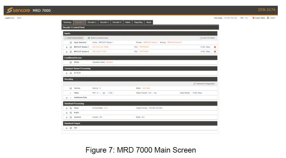 sencore MRD 7000 Multichannel Multiformat Receiver Decoder 6