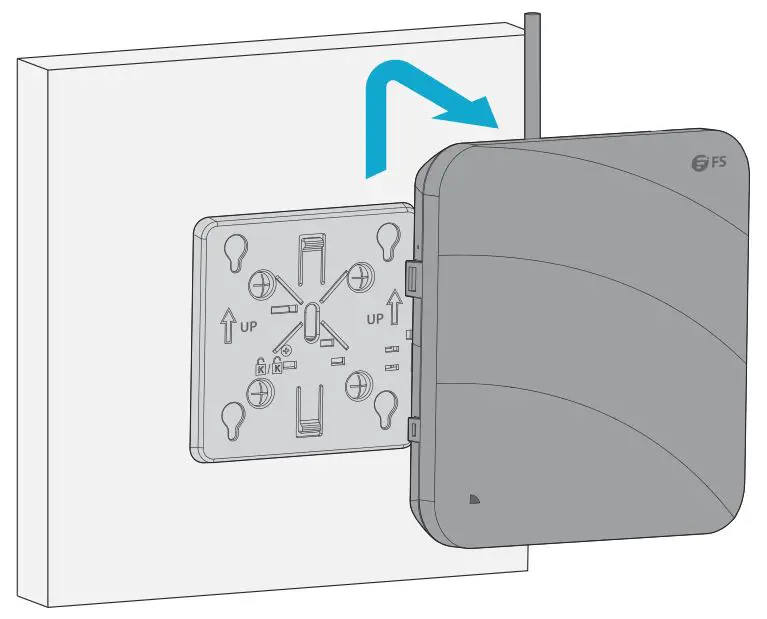 FS AP-N505L Enterprise Wi-Fi 6 Access Point - Attempt to insert the key into the keyhole along the keyhole mark