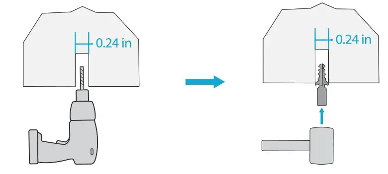 FS AP-N505L Enterprise Wi-Fi 6 Access Point - Drill holes with a diameter of 6 mm (0.24 in) in the marked locations