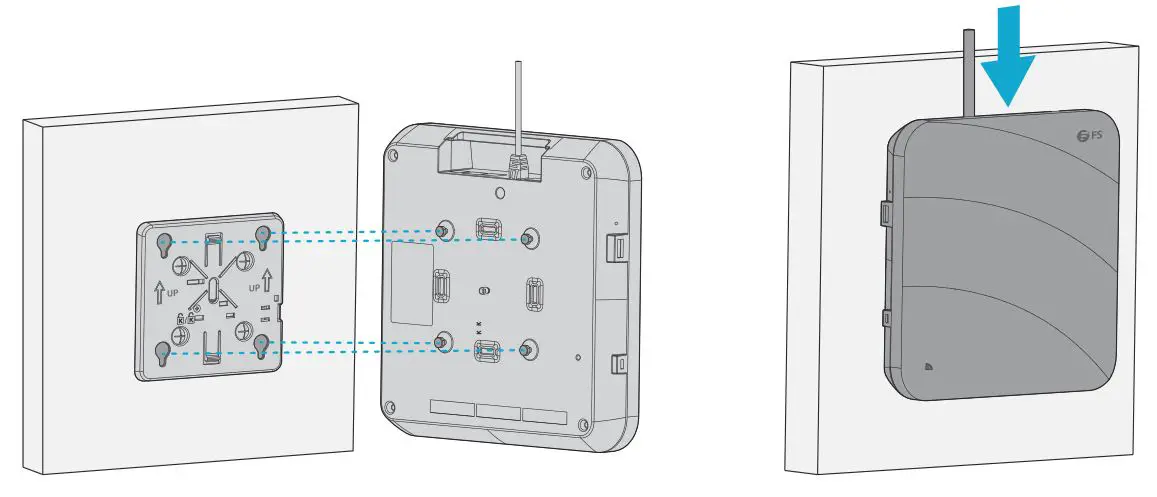 FS AP-N505L Enterprise Wi-Fi 6 Access Point - Remove the screw on the mounting bracket and engage the hidden lock
