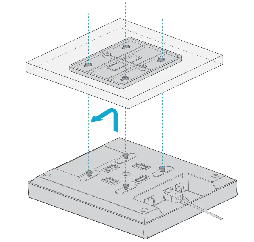 FS AP-N505L Enterprise Wi-Fi 6 Access Point - Secure the mounting bracket to the ceiling by inserting the screws into the anchors
