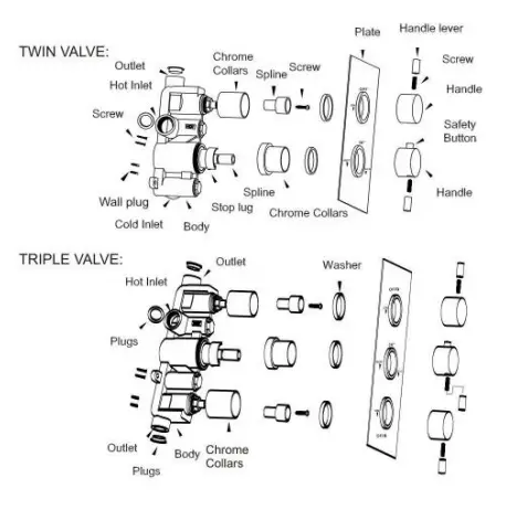 Pura QS-V80290 Concealed Shower Valve - 2