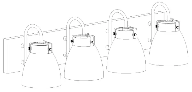 LNC A04728 Grace Matte Gold 4 Light Clear Glass Vanity Light 1