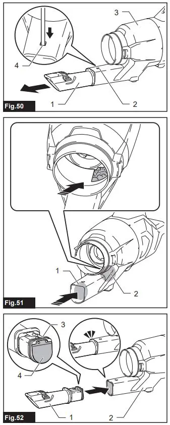 makita CL003GZ Cordless Cleaner Instruction Manual - Fig 50,52