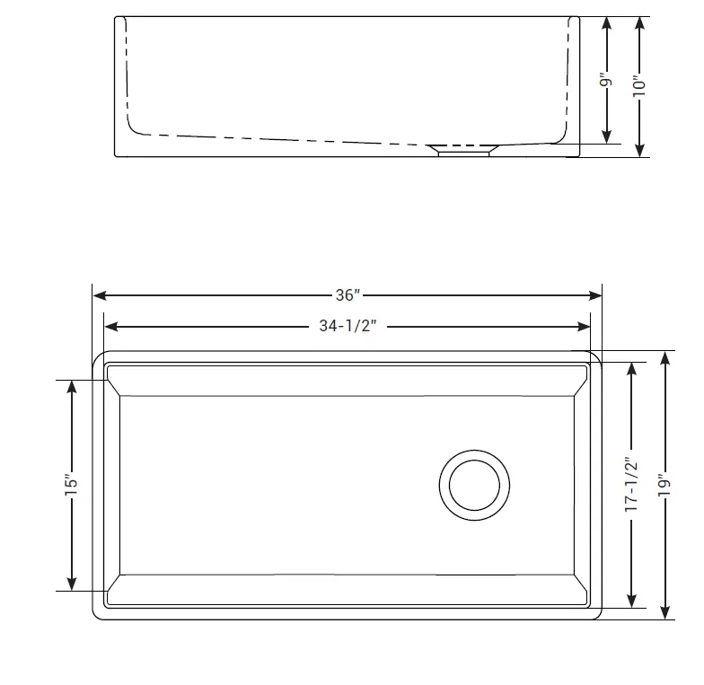 CAHABA CAFC36AFSBKW 36 Inch Single Bowl Farmhouse Workstation 1