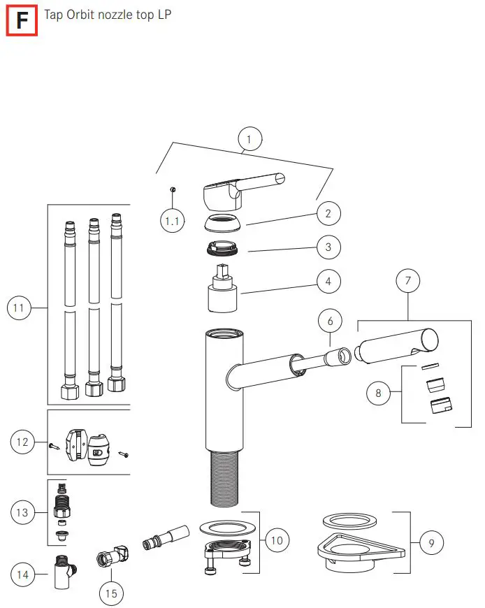 FRANKE FC 3055.094 Orbit Kitchen Faucet Installation Guide - Fig F