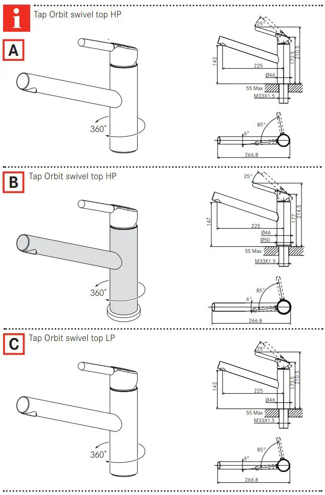 FRANKE FC 3055.094 Orbit Kitchen Faucet Installation Guide - How to use