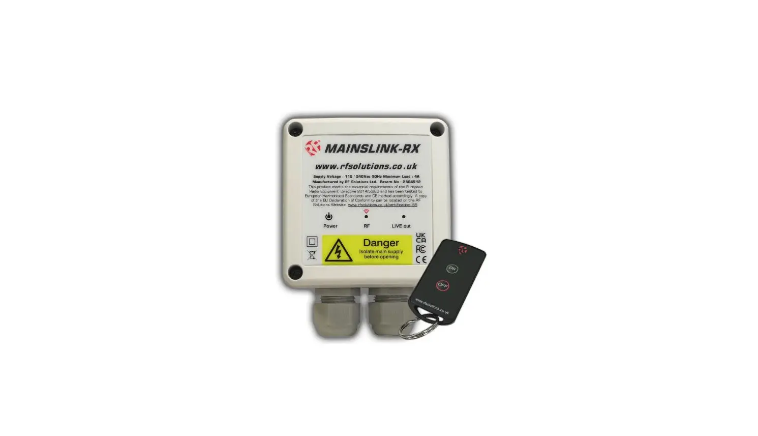 Rf Solutions Mainslink-9 Wireless Mains Switch Remote Control User Guide