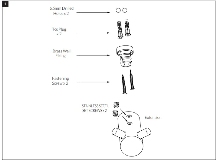 SUSSEX-Voda-Double-Robe-Hook-Installation-fig-1