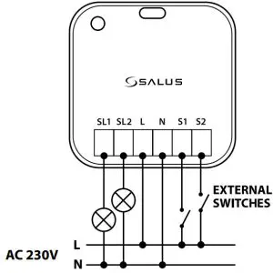SALUS RS600 Roller Shutter - Double Light Switch