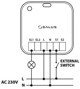SALUS RS600 Roller Shutter - Single Light Switch