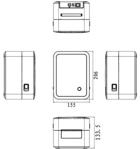iDPRT Bluetooth Label Printer SP320 - Dimension