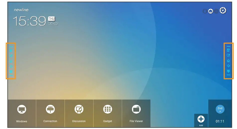 newline X Series Interactive Touch Display - Using the Quick Access Menu