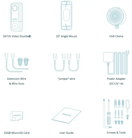 Nordval SH105 64GB Video Doorbell FIG 1