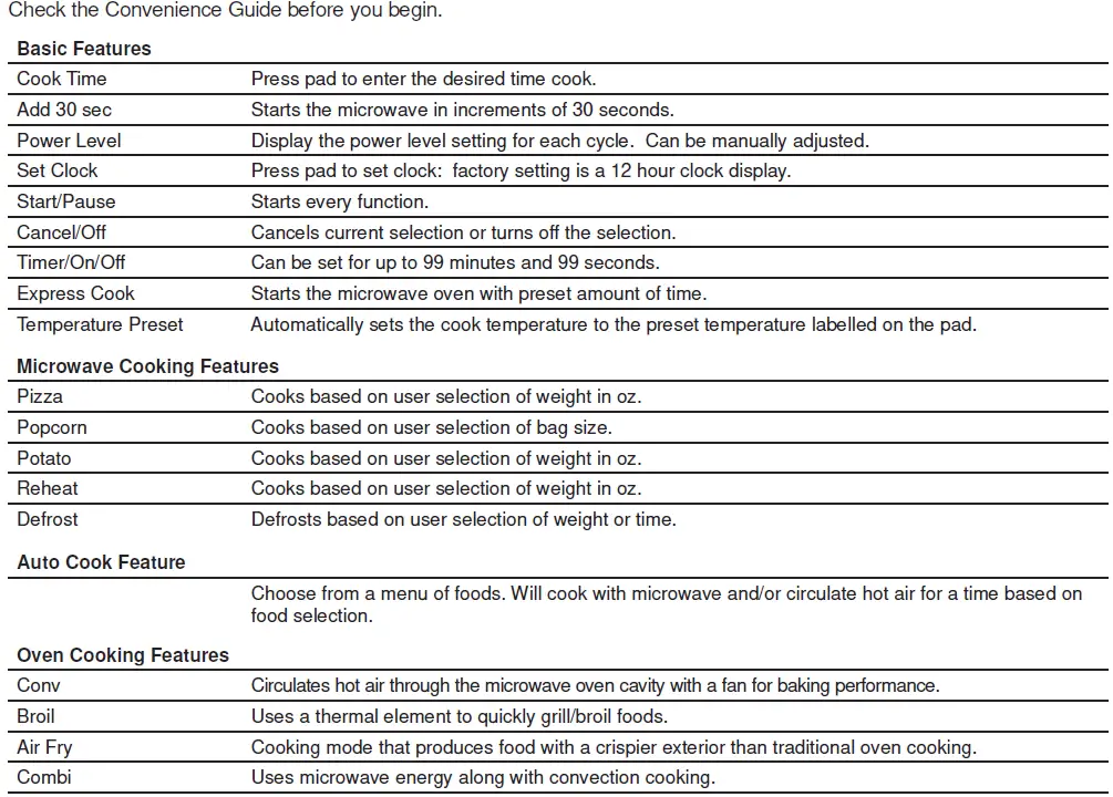 GE Appliances JES1109 Microwave Oven 27