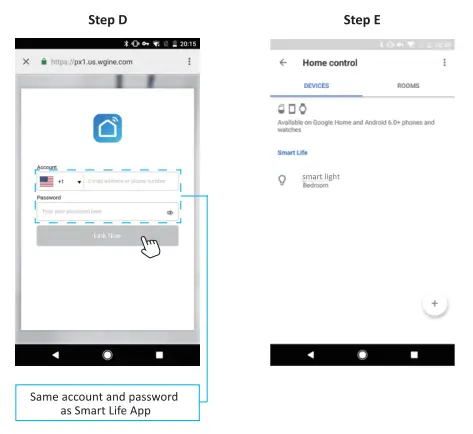 Google home interface