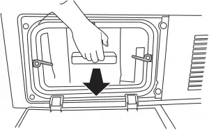 Pulling out the condenser filter